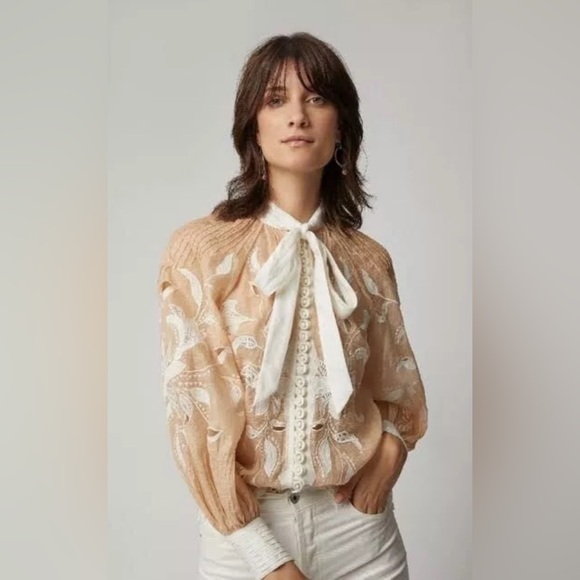 Zimmermann Corsage Lily Appliqué Blouse💋 - Picture 2 of 13
